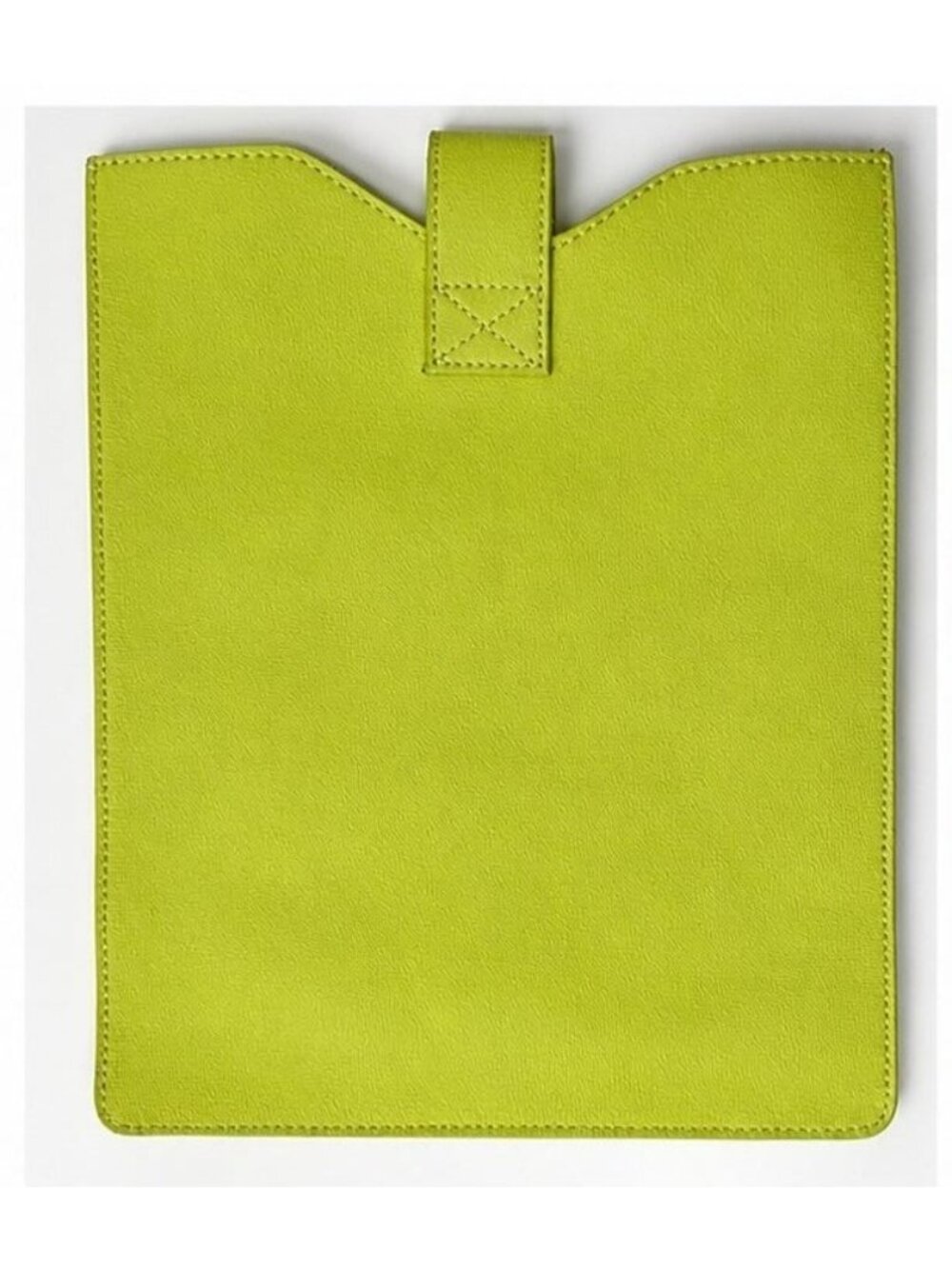 C. Wonder Neon Chartreuse Green Tablet Sleeve Clutch Pouch Gold Logo - Picture 2 of 4